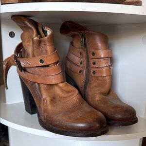 Freebird by Steven Brown Heeled Boots with Distressed Leather